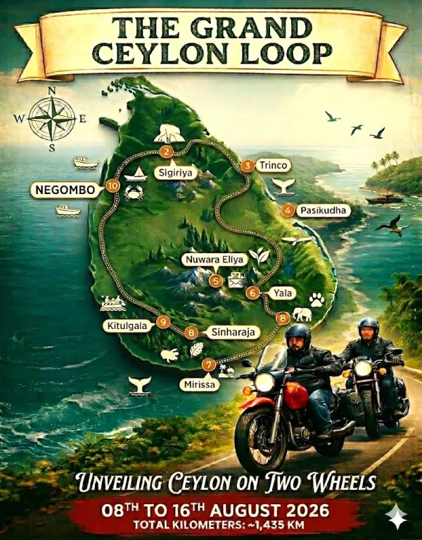 Sri Lanka Motorcycle Tour 2026 – The Grand Ceylon Loop